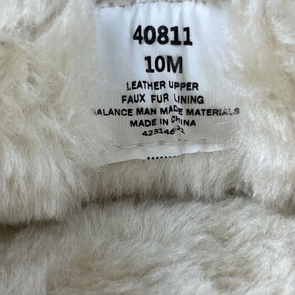 Minnetonka Women’s Mule Slippers 10M Tan Suede Faux Fur Lined Slip-On Comfort - Picture 11 of 11